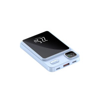 Power Bank 20000mAh Магнитный Беспроводной Аккумулятор 22.5W для iPhone, Xiaomi, Samsung синий