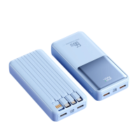 Павербанк 20000 mAh 66W з чотирма вбудованими кабелями та швидкою зарядкою PD/QC (JM-803) Blue