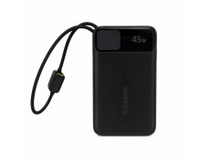 Power Bank Baseus PD 45W 20000 mAh с встроенным кабелем USB-C / Lightning, быстрая зарядка Black