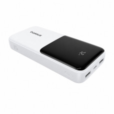 Повербанк Baseus Bipow Digital Display 20000mAh 22.5W із вбудованими кабелями USB-C та Lightning, швидка зарядка, білий