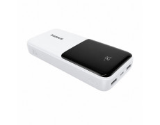 Повербанк Baseus Bipow Digital Display 20000mAh 22.5W із вбудованими кабелями USB-C та Lightning, швидка зарядка, білий