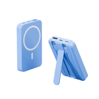Магнітний Power Bank 20000 mAh 22.5W LX-DX132  з бездротовою зарядкою MagSafe та вбудованими кабелями блакитний
