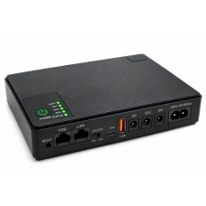 Джерело безперебійного живлення Mini UPS DC2018P 20000 mAh 18W для роутера та ONU, 5V/9V/12V, USB, PoE 15V/24V