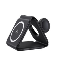 Складаний бездротовий зарядний пристрій 3 в 1 15 Вт MagSafe для iPhone, Apple Watch та AirPods Black