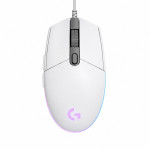 Ігрова миша Logitech G102 Lightsync, дротова, 8000 DPI, RGB-підсвічування, 6 кнопок, White