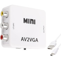 AV2VGA Адаптер RCA на VGA з аудіо, відеоконвертер 1080p з живленням USB