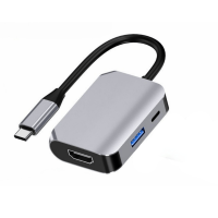 Type-C адаптер 3-в-1 HDMI 4K + USB 3.0 + быстрая зарядка PD 60W